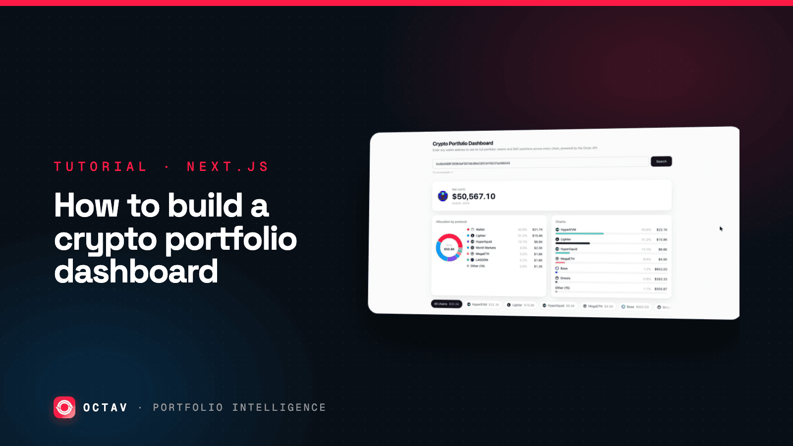 Banner: build a crypto portfolio dashboard with Next.js and the Octav API