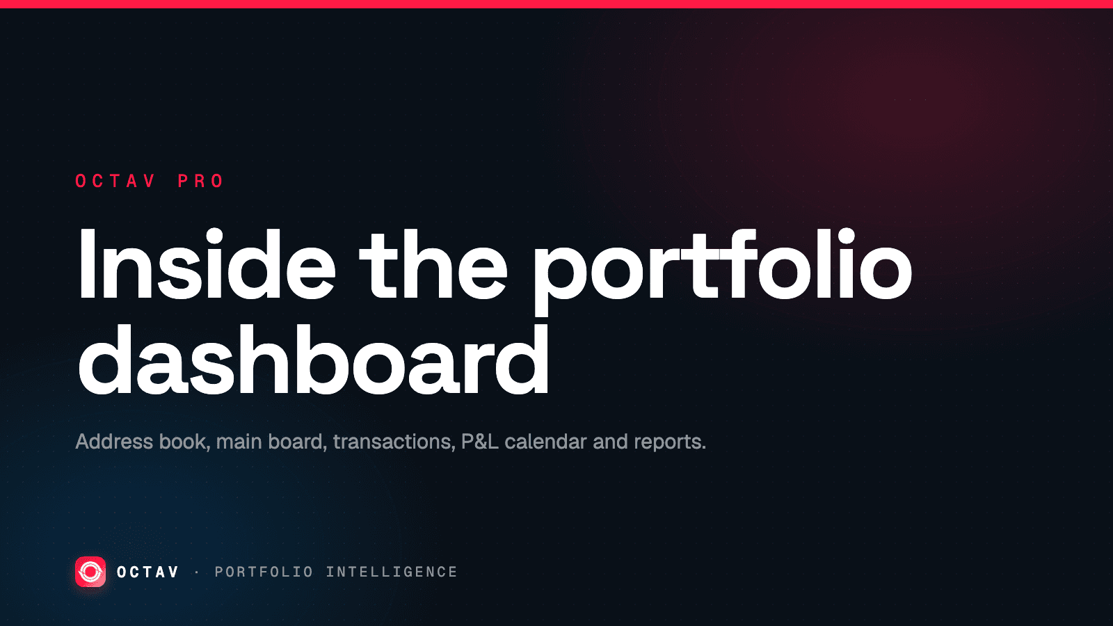 Banner: Inside the portfolio dashboard
