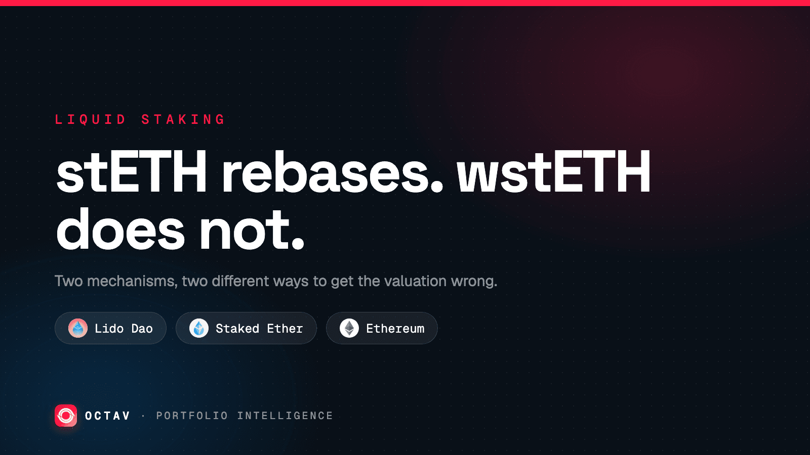 Banner: stETH rebases. wstETH does not.