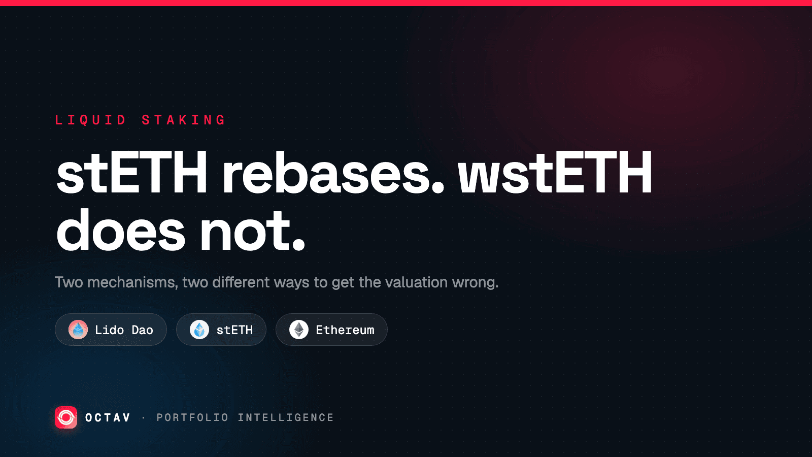 Banner: stETH rebases. wstETH does not.